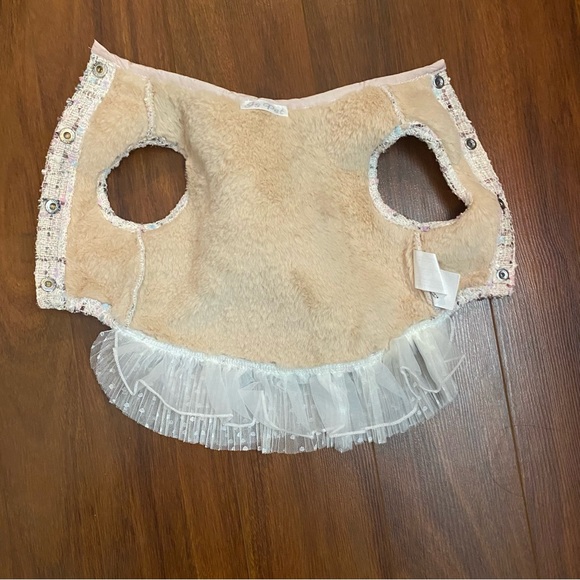 Dog tweed dress with fur lining -M / 10” - Picture 4 of 5